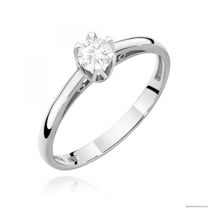 Pierścionek W0133 Diament Laboratoryjny 0,15ct białe złoto 375