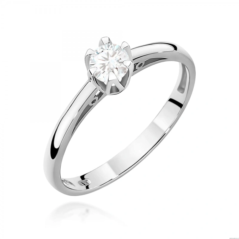 Pierścionek W0133 Diament Laboratoryjny 0,15ct białe złoto 375