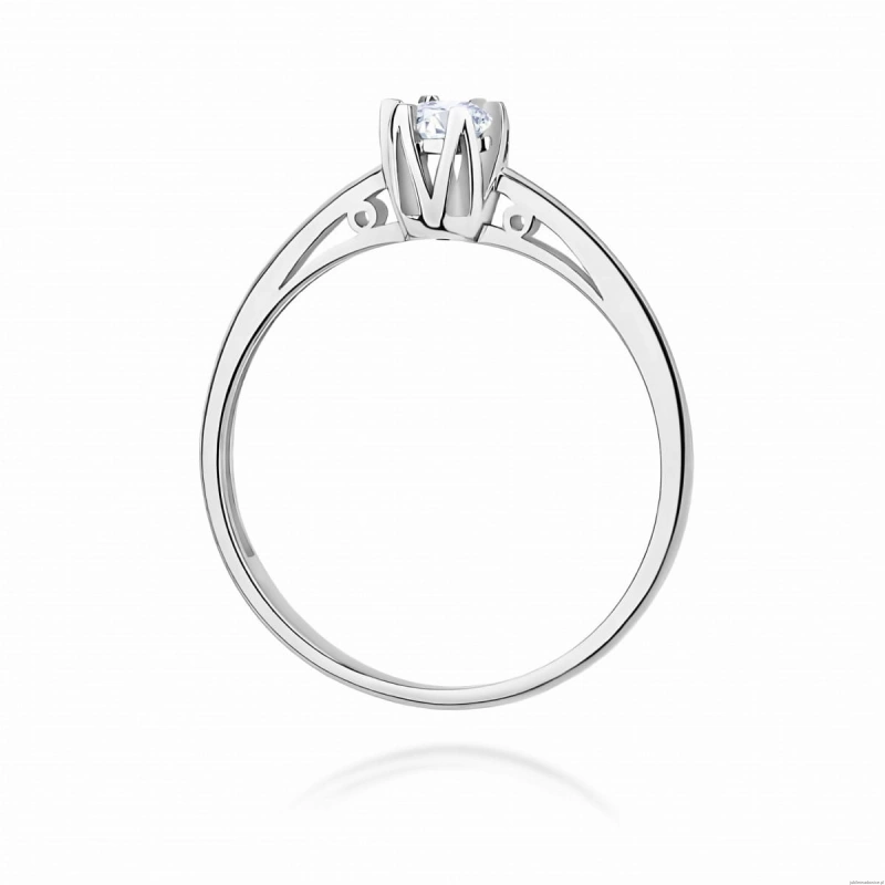 Pierścionek W0133 Diament Laboratoryjny 0,15ct białe złoto 375