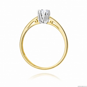 Pierścionek W0133 Diament Laboratoryjny 0,15ct żółte złoto 375