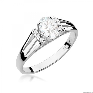 Pierścionek W0005 Diament laboratoryjny 0,40ct białe złoto 375