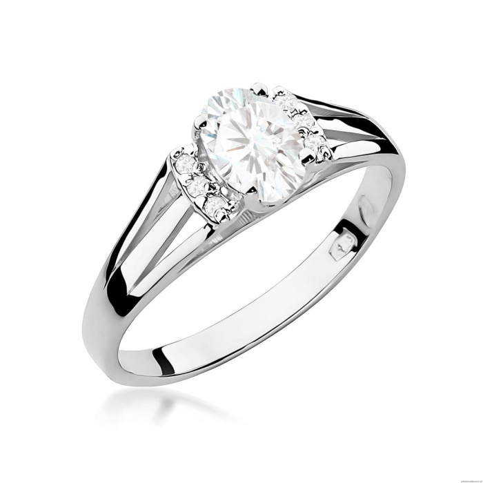 Pierścionek W0005 Diament laboratoryjny 0,40ct białe złoto 375