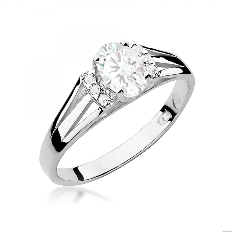 Pierścionek W0005 Diament laboratoryjny 0,40ct białe złoto 375