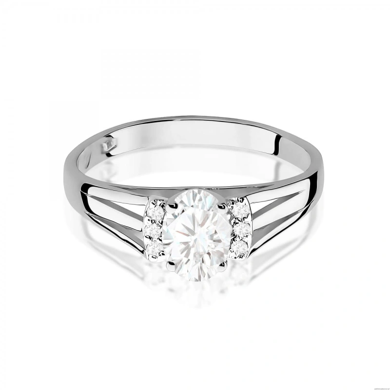 Pierścionek W0005 Diament laboratoryjny 0,40ct białe złoto 375