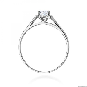 Pierścionek W0005 Diament laboratoryjny 0,40ct białe złoto 375
