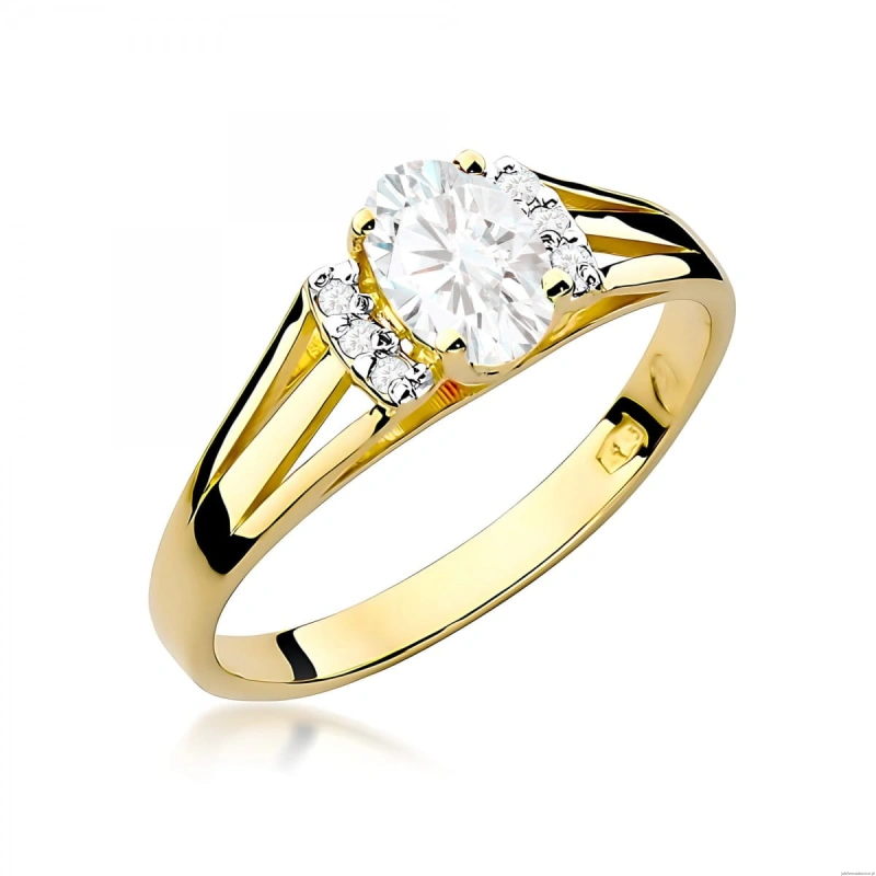 Pierścionek W0005 Diament laboratoryjny 0,40ct żółte złoto 375