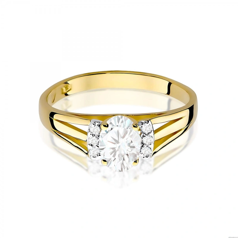 Pierścionek W0005 Diament laboratoryjny 0,40ct żółte złoto 375