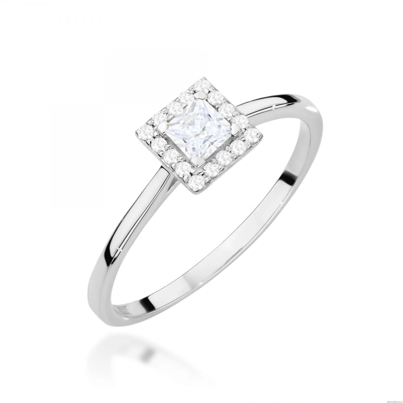 Pierścionek W0590 Diament Laboratoryjny 0,23ct białe złoto 375