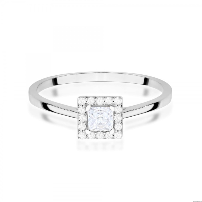 Pierścionek W0590 Diament Laboratoryjny 0,23ct białe złoto 375