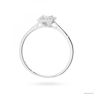 Pierścionek W0590 Diament Laboratoryjny 0,23ct białe złoto 375
