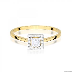 Pierścionek W0590 Diament Laboratoryjny 0,23ct żółte złoto 375