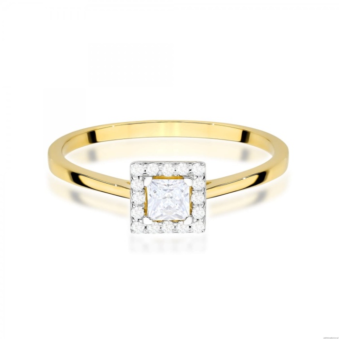 Pierścionek W0590 Diament Laboratoryjny 0,23ct żółte złoto 375
