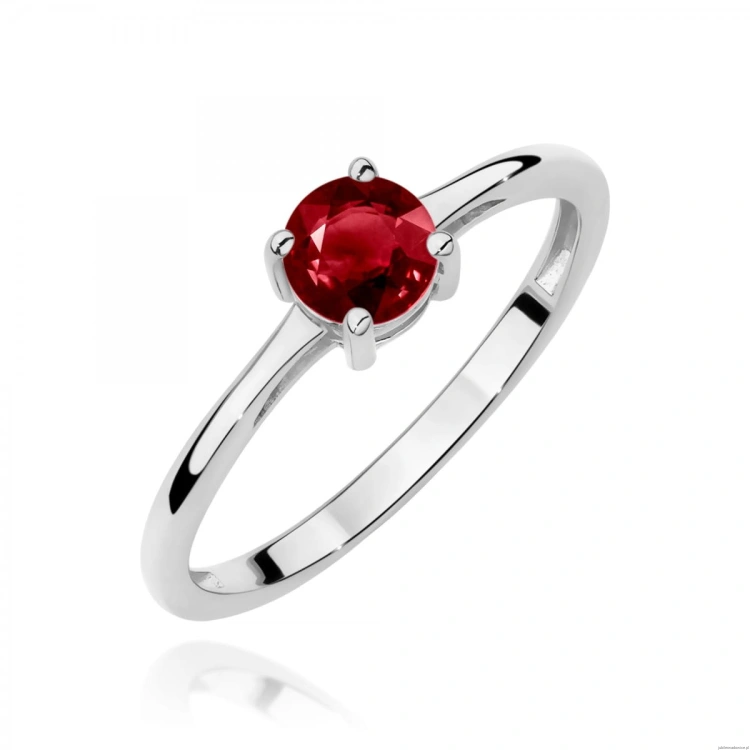 Pierścionek W0656 Granat 0,60ct białe złoto 375