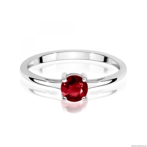 Pierścionek W0656 Granat 0,60ct białe złoto 375