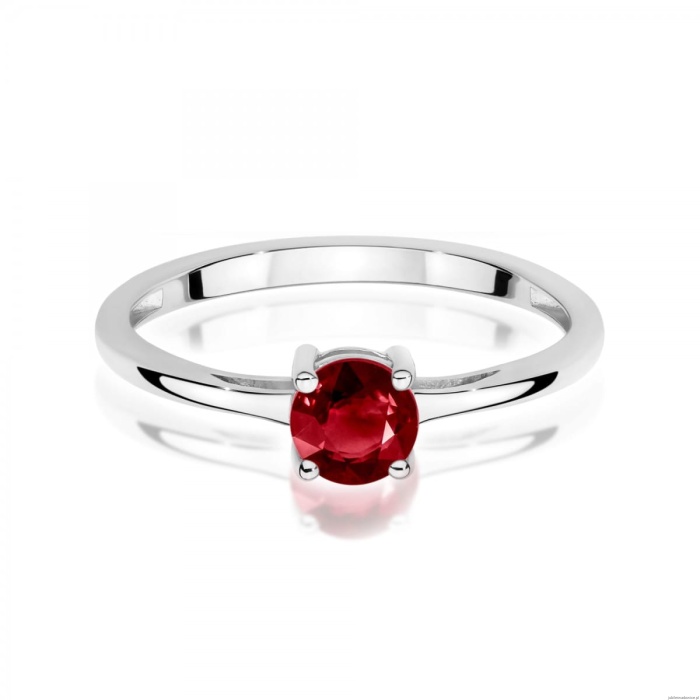 Pierścionek W0656 Granat 0,60ct białe złoto 375