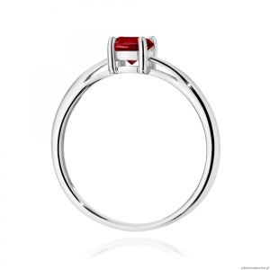 Pierścionek W0656 Granat 0,60ct białe złoto 375