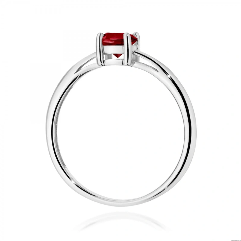 Pierścionek W0656 Granat 0,60ct białe złoto 375