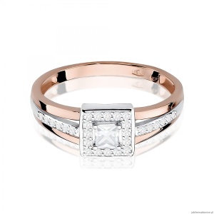 Pierścionek W0271 Diament 0,15ct różowe złoto 375