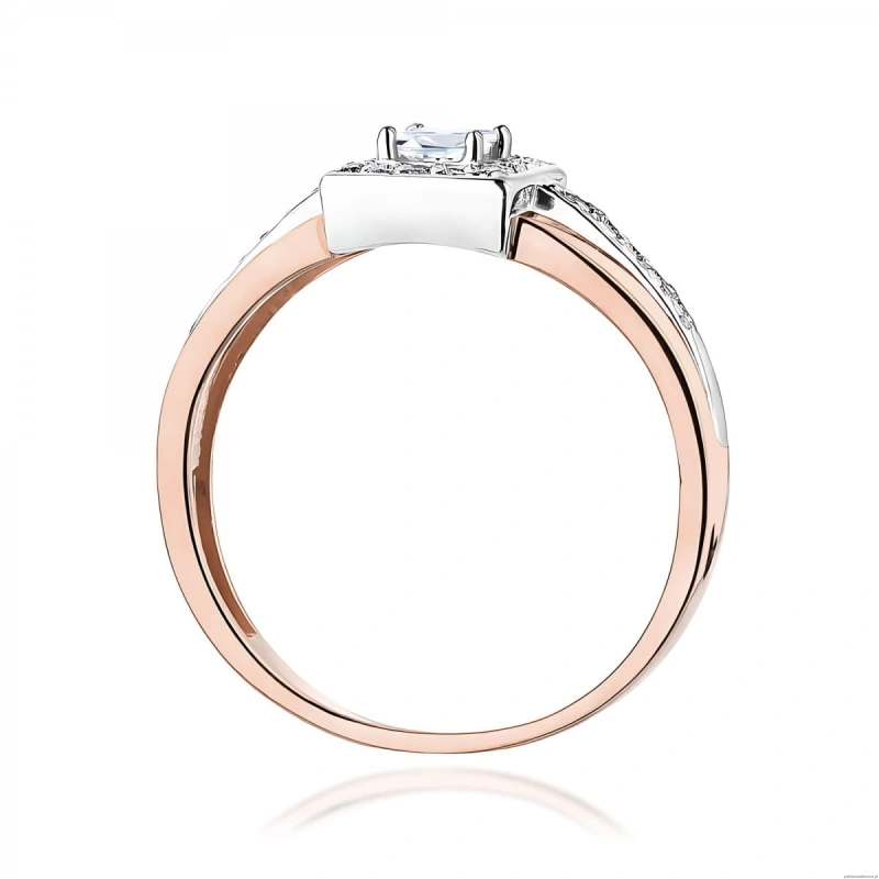 Pierścionek W0271 Diament 0,15ct różowe złoto 375