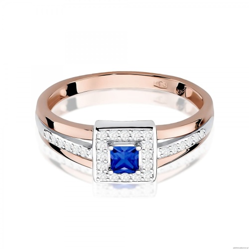 Pierścionek W0271 Szafir 0,20ct złoto różowe 375