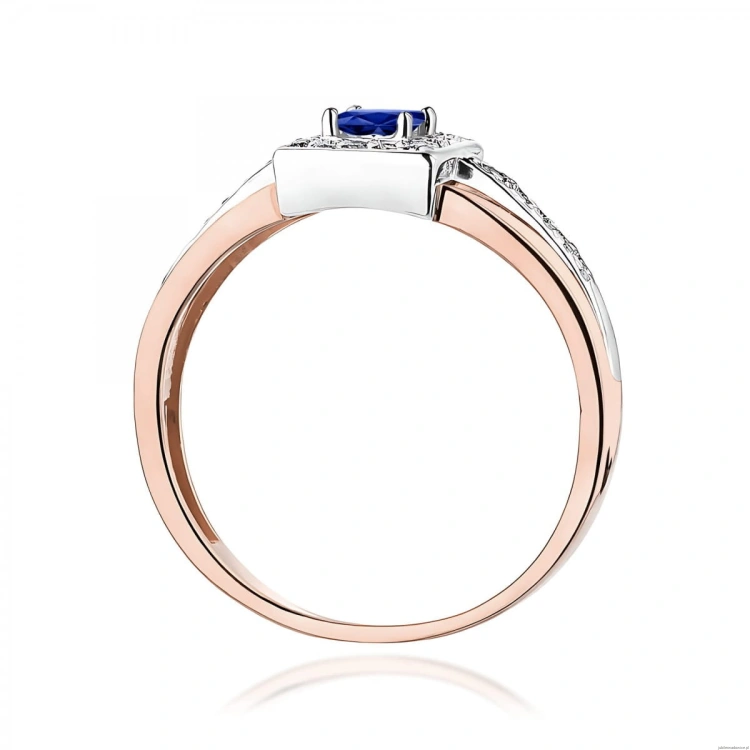 Pierścionek W0271 Szafir 0,20ct złoto różowe 375