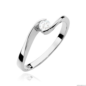 Pierścionek W0160 Diament Laboratoryjny 0,13ct białe złoto 375