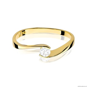 Pierścionek W0160 Diament Laboratoryjny 0,13ct żółte złoto 375