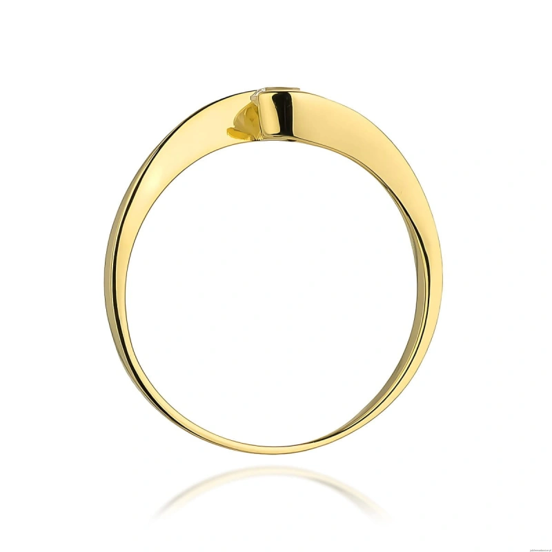 Pierścionek W0160 Diament Laboratoryjny 0,13ct żółte złoto 375