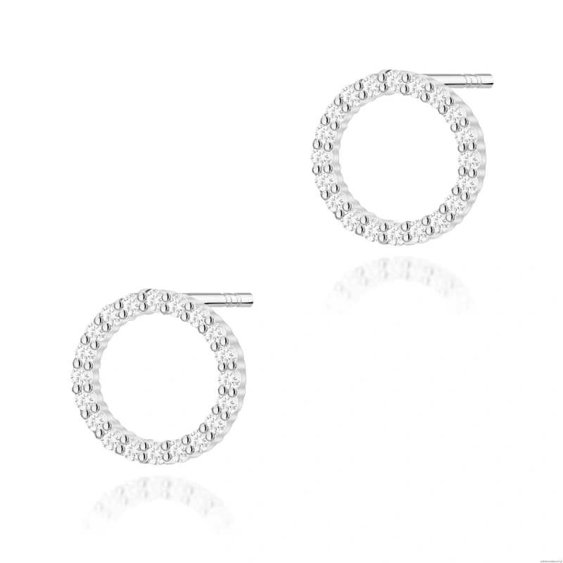 Kolczyki K0580 z diamentami białe złoto