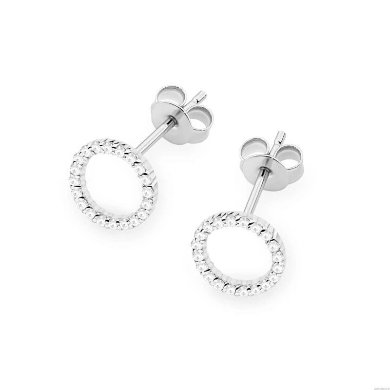 Kolczyki K0580 z diamentami białe złoto