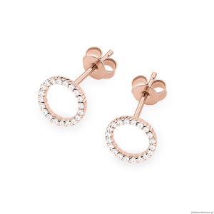 Kolczyki K0580 z diamentami różowe złoto