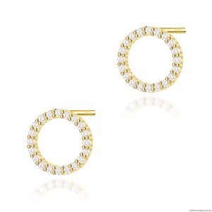 Kolczyki K0580 z diamentami żółte złoto