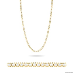 Naszyjnik N0074 z diamentami laboratoryjnymi żółte złoto