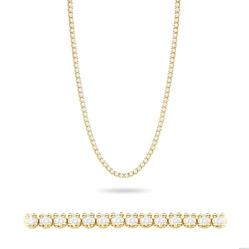 Naszyjnik N0074 z diamentami laboratoryjnymi żółte złoto