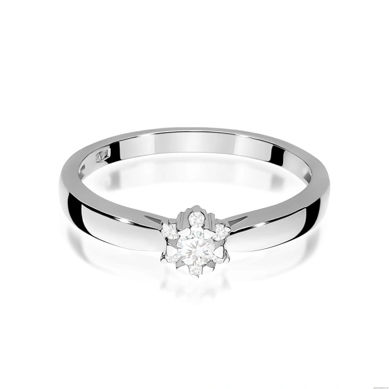 Pierścionek W0061 Diament laboratoryjny 0,10ct białe złoto
