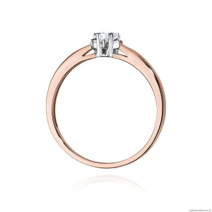 Pierścionek W0061 Diament laboratoryjny 0,10ct różowe złoto