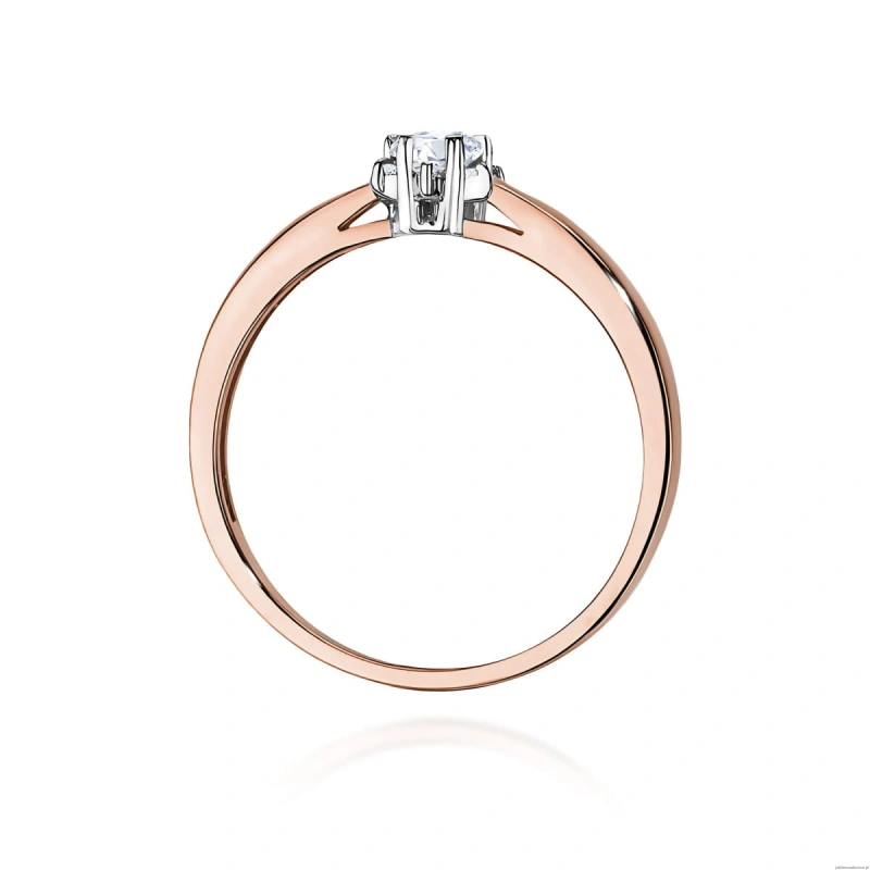 Pierścionek W0061 Diament laboratoryjny 0,10ct różowe złoto