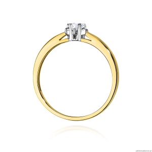 Pierścionek W0061 Diament laboratoryjny 0,10ct żółte złoto