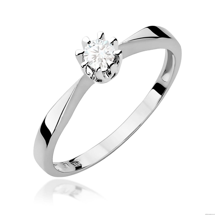 Pierścionek W0173 Diament Laboratoryjny 0,15ct białe złoto