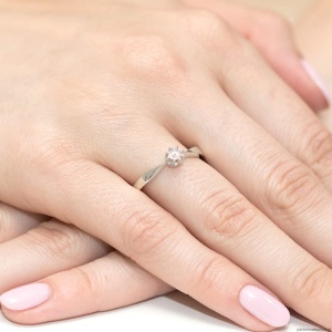Pierścionek W0173 Diament Laboratoryjny 0,15ct białe złoto