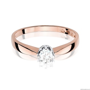 Pierścionek W0173 Diament Laboratoryjny 0,15ct różowe złoto