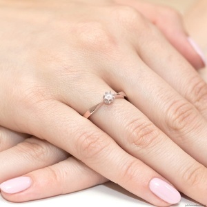 Pierścionek W0173 Diament Laboratoryjny 0,15ct różowe złoto