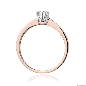 Pierścionek W0173 Diament Laboratoryjny 0,15ct różowe złoto