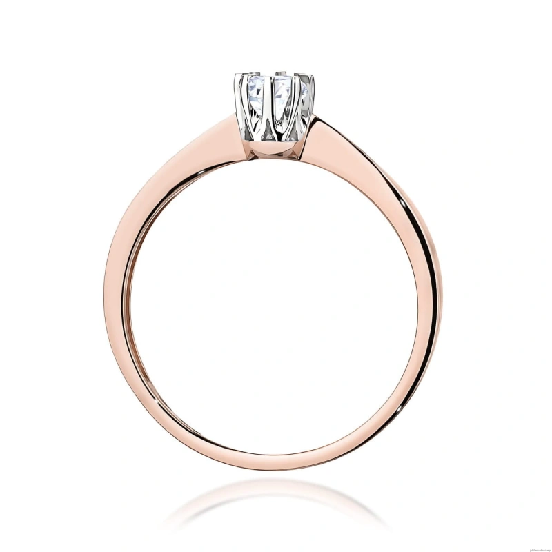 Pierścionek W0173 Diament Laboratoryjny 0,15ct różowe złoto