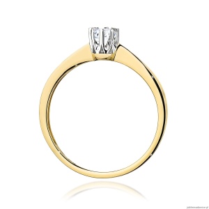 Pierścionek W0173 Diament Laboratoryjny 0,15ct żółte złoto