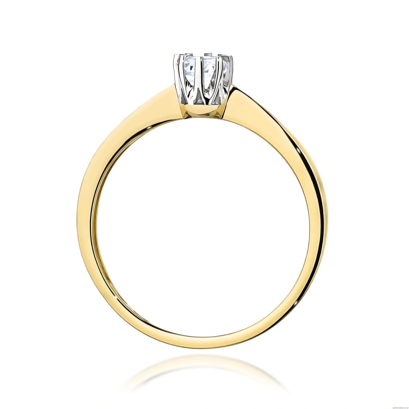 Pierścionek W0173 Diament Laboratoryjny 0,15ct żółte złoto