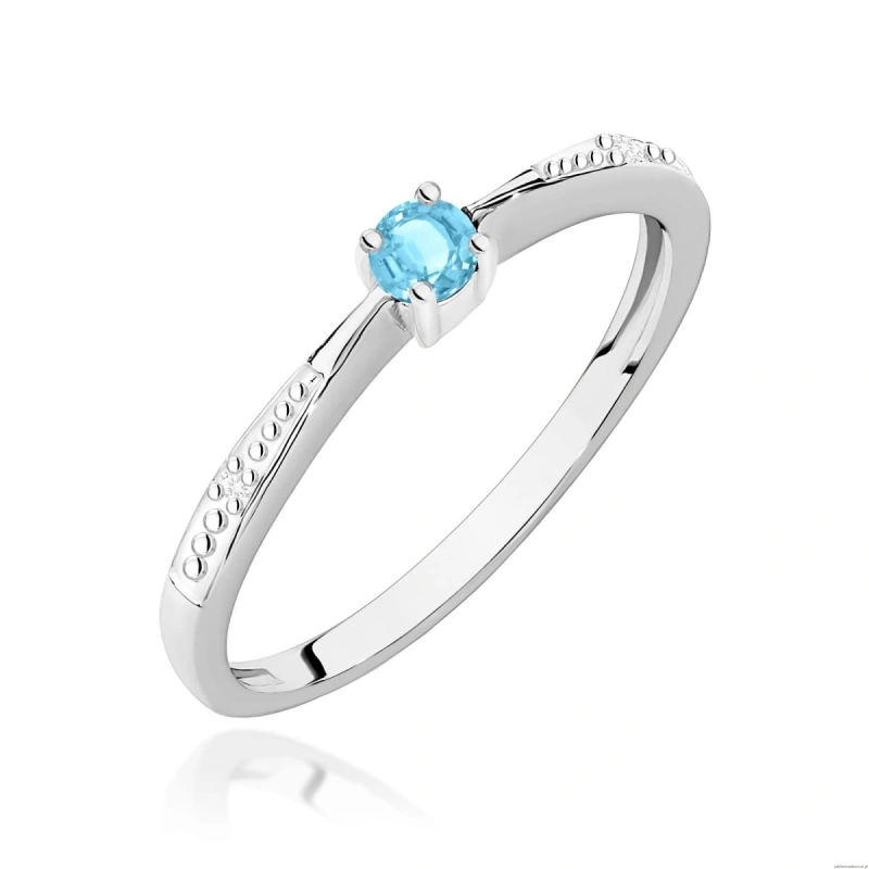 Pierścionek W0465 Topaz 0,15ct białe złoto