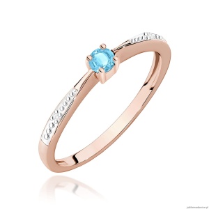 Pierścionek W0465 Topaz 0,15ct różowe złoto