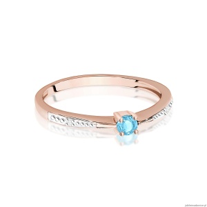 Pierścionek W0465 Topaz 0,15ct różowe złoto