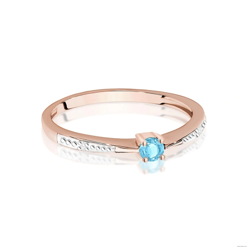 Pierścionek W0465 Topaz 0,15ct różowe złoto